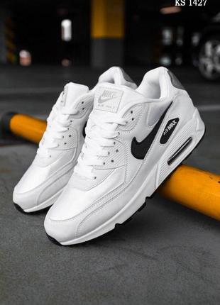 Мужские кроссовки nike air max 90 (біло/чорні)