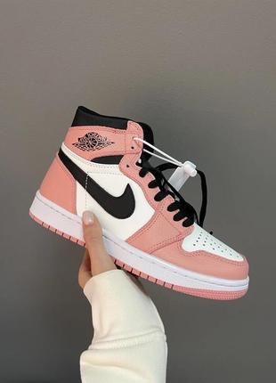 Женские кроссовки nike air jordan retro 1 “pink quartz”