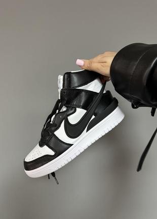 Кроссовки nike sb dunk high x ambush black / white