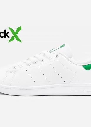 Женские кроссовки adidas stan smith white/green