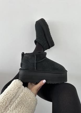 Зимние женские ботинки ugg premium ultra mini platform black p...