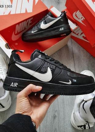 Зимние мужские кроссовки nike air force 1 07 mid lv8 low (чорн...