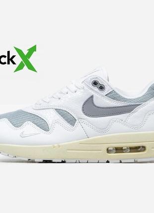 Кроссовки nike air max 1 patta white