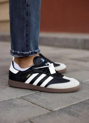 Мужские кроссовки adidas samba black/white