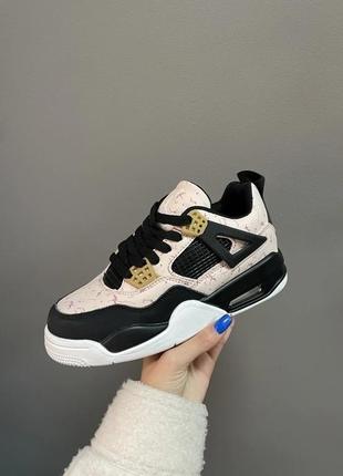 Кроссовки nike air jordan retro 4 « black / pink »