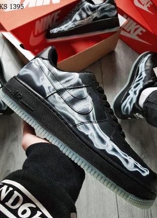 Мужские кроссовки nike air force 1 low skeleton (чорні)