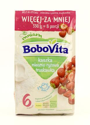 Детская молочно-рисовая каша со вкусом клубники Bobovita 330g ...