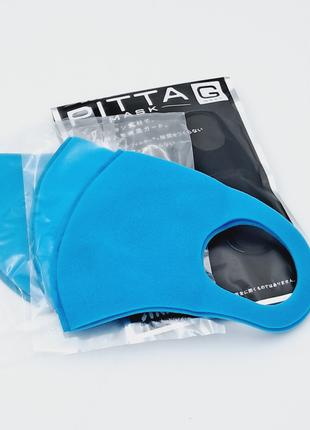 Маска Pitta защитная фильтрующая многоразовая голубая 1 шт