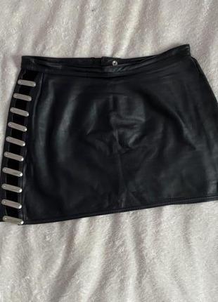 Equinox leather fashion кожаная мини юбка р l