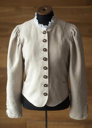 Молочный баварский женский винтажный жакет moser, размер s