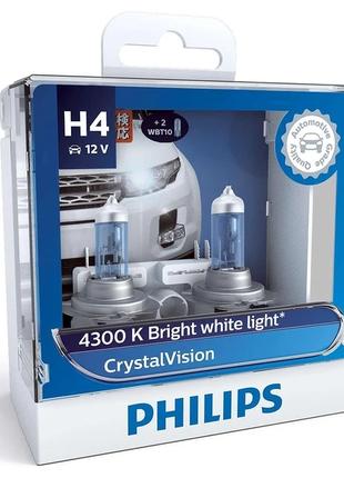 Комплект ламп Philips H4 12V 60/55W CRISTALVISION