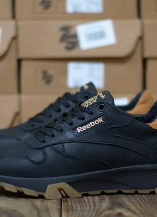 Мужские кожаные зимние кроссовки reebok