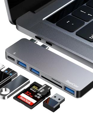 Адаптер Raycue 6-in-2 USB C Hub for MacBook Pro/Air M1 2020 20...