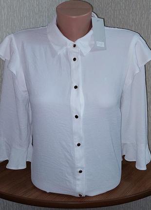 Элегантная белая блузка f&f, made in sri lanka, 💯 оригинал, мо...