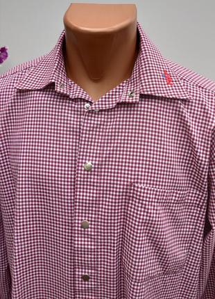 Мужская рубашка на кнопках размер м ( я-188) акция 1+1=3