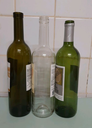 Пляшка пуста скляна з під вина 0,75л, Скляні винні пляшки 750мл