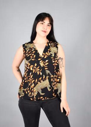 Брендовое блузка "george" с леопардами. размер uk12.