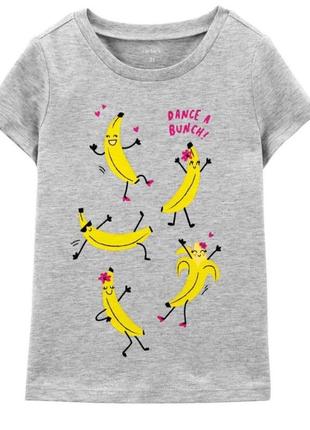 Футболка для дівчинки сarter's kid «танцюючий банан» сіра розм...