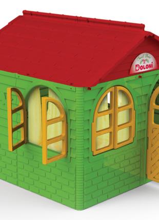 Дом детский игровой со шторками средний зеленый 02550/3 DOLONI