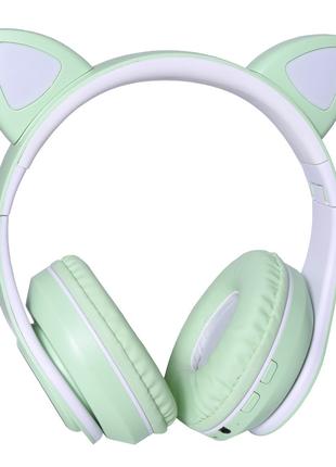 Наушники Bluetooth беспроводные TUCCI P39 — Green с ушками
