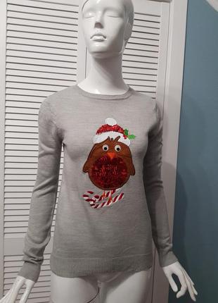 Новогодняя кофта свитер с птенцем primark