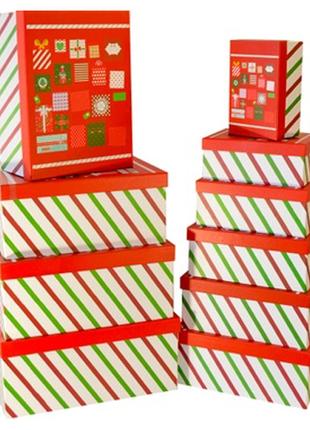 Подарункові святкові картонні коробки 17108001, комплект 10шт
