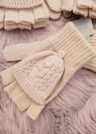 Тепленькие женские митенки перчатки рукавицы бренда primark