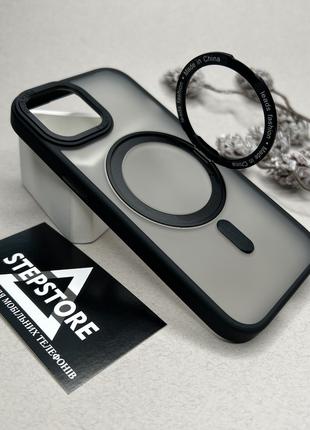 Чехол для Iphone 15 с Magsafe кольцом-держателем противоударны...