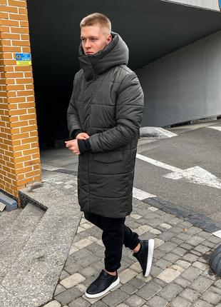 Чоловіча зимова куртка ASOS parka long BRK пуховик утеплена ха...