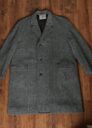 Винтажное твидовое пальто harris tweed handwoven scottish wool...