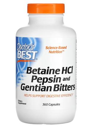 Бетаина гидрохлорид с Пепсином и Горечавкой Doctor's Best Beta...