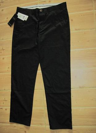 Новые черные стрейч. брюки "new men" w 35 бамбук.