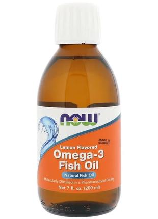 Now Foods Omega-3 Fish Oil Lemon Flavored 200мл