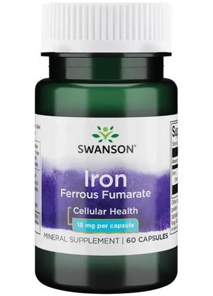 Железо Swanson Albion Ferrochel Iron 18 мг 60 капс