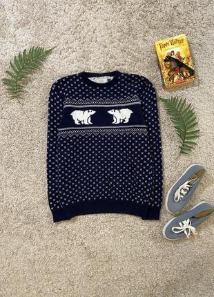 Новогодний рождественский свитер, джемпер с белыми медведями #7