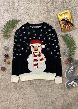 Новогодний рождественский свитер, джемпер со снеговиком #21
