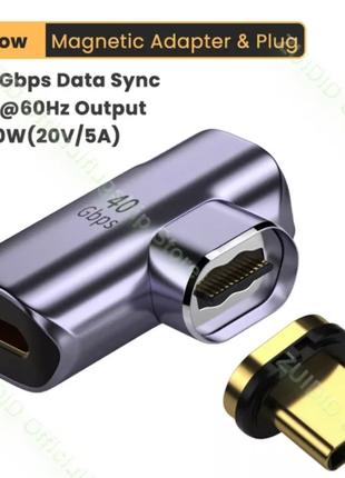 USB 4.0 USB C To Type C магнітний адаптер 24 PIN 40 Gbps PD 10...