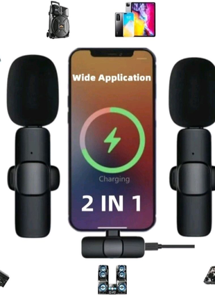 Бездротовий петличний мікрофон k9 для iPhone і Android