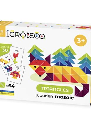 Деревянный детский развивающий набор игрушка Igroteco "Треугол...