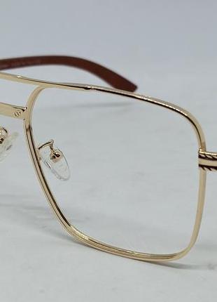 Оправа для окулярів в стилі cartier чоловіча золотий метал дуж...