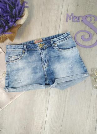Женские джинсовые шорты bershka голубые размер s (36)