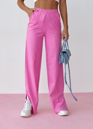 Жіночі штани палацо-колір рожевий р.M 437981