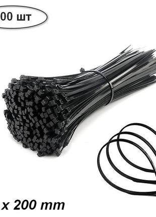 Хомут пластиковий стяжка Nylon Cable Tie Black 200×2.5 мм 100 ...