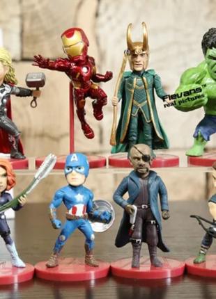 Набор игрушек супер герои marvel (8 шт), новый