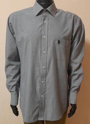Стильная рубашка серого цвета u. s. polo assn made in indonesi...