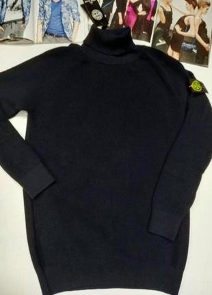 Чоловічий котоновий светр чорного  кольору