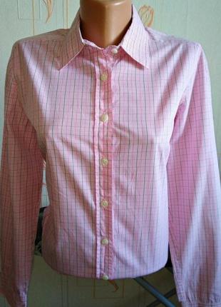 Шикарная розовая рубашка в клетку gant, 💯 оригинал, молниеносн...