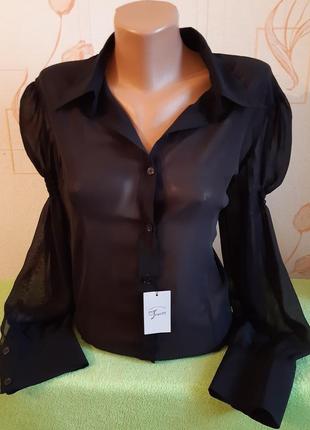 Шифоновая прозрачная рубашка/блузка moda vogele, с биркой, мол...