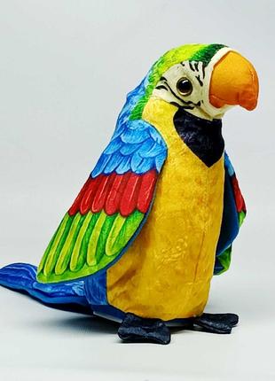 Мягкая игрушка-повторюшка Shantou Попугай 20 см синий C41808-3