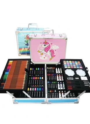 Детский набор для рисования и творчества в чемоданчике Розовый...